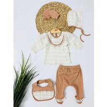 Alp Bebe Shiny Sim Detay Karpuz Kol Yenidoğan 5li Set - Kahve