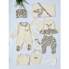 Alp Bebe Leopar Kelebek Detaylı   Yeni Doğan Kız  10LU Hastane Çıkışı Seti - Pembe