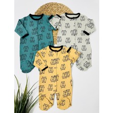 Alp Bebe Minik Ayıcık  Kombin 3lü  Tulum - Yeşil