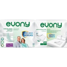 Evony Hasta Bezi Yetişkin Bel Bantlı Tekstil Yüzey Ekstra Büyük 30 Adet+ Yatak Koruyucu Örtü 30 Adet