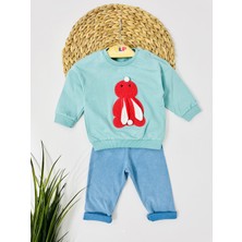 Alp Bebe Yakutsk  2 Ip Omuzdan Çıtçıtlı Örme Kot Mevsimlik 2li Takım - Yeşil