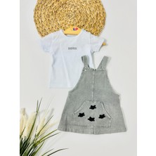 Alp Bebe Cat Örme Kot Thısort ve Salopet - Gri