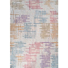 Renkli Butik Kadife Dokulu, Lastikli, Süngerli, Kaymaz, Yıkanabilir Modern Desenlerde Halı Örtüsü 6,9 VE12M2 EBATLARDA-011