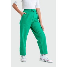 Kemerli Kız Keten Pantolon 2538