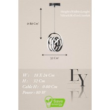 Ey Shop Modern Siyah Imza Model 3 Renk (Beyaz & Sarı & Günışığı) Lüks LED Avize