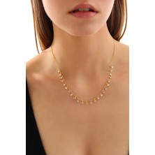 Queen Silver Jewelry 925 Ayar Gümüş Küçükten Büyüğe Sıralı Zirkon Taşlı Kolye