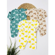 Alp Bebe Minik Ördek  Kombin 3lü  Tulum - Sarı