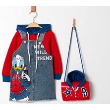 Sealy Style Daısy Baskılı Çantalı Jileli Jeans Takım