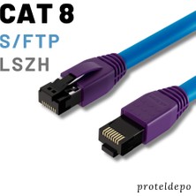 IRENIS CAT8 S/FTP Ethernet (Network, LAN) Kablosu, Mavi, 50 cm