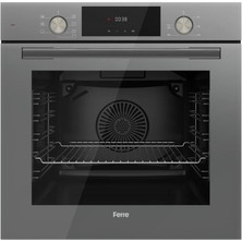 Ferre Flowart Plus Serisi Gri Cam Dijital 3'lü Ankastre Set ( QMS63CPR-SS208-D079 )