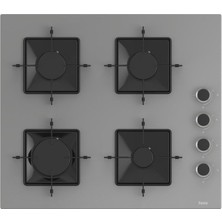 Ferre Flowart Plus Serisi Gri Cam Dijital 3'lü Ankastre Set ( QMS63CPR-SS208-D079 )