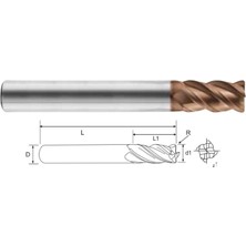 Frayza Ø6 Dört Ağızlı Köşe Radüs  Elmas Freze 4 F (1X15X100X6)