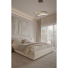 Ey Shop Modern Siyah Karçiçeği Model Kumandalı 3 Renk (Beyaz / Sarı / Günışığı) LED Avize