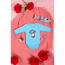 %100 Pamuklu Şaşkın Panda Baskılı Yumuşak Doku Baskılı Zıbın & Body