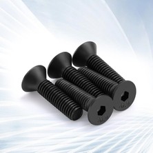 İlta Life inbus Siyah Civata M5 x 12 mm 20 Adet Havşa Başlı DIN 7991 Allen Civata Bakır Oksit Kaplama