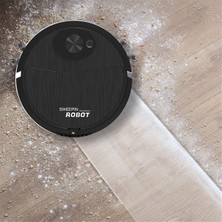 Paxlwbwt Mini Temizlik Süpürge Robotu Otomatik Vakum Ultra Ince Sessiz Sert Zemin Makinesi, Siyah (Yurt Dışından)