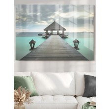 Taulart Okyanus ve Iskele | Manzara Temalı Cam Tablo | 50 x 70  cm