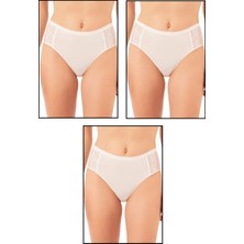 Özkan Underwear Özkan 25592 3'lü Paket Kadın Pamuklu Modal Esnek Rahat Dantelli Bato Külot