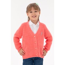 U.S. Polo Assn. Kız Çocuk Nar Çiçeği V Yaka Triko Hırka 50297178-VR239