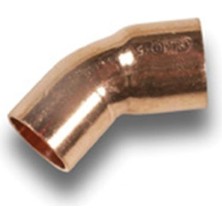 AK TEK Bakır 15 mm 45 Açık Erkek Dirsek