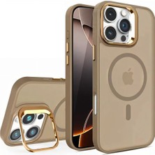 Apple iPhone 16 Pro Max Uyumlu Kılıf Standlı Mat Magsafe Metal Tuşlu Kamera Lens Hediyeli Wonk Kapak