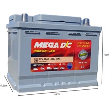 Mega Dc Premium Line 12V 60 Ah 490A (En) Akü (2025 ÜRETİM)