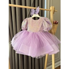 Baby Babyaden Pullu Payetli Tütü Kabarık Doğum Günü Parti Kostüm Kısa Balon Kollu Abiye Kız Çocuk Elbise