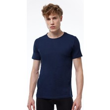 Erkek Beyaz Basic Yuvarlak Yaka Ince Modal T-Shirt 084