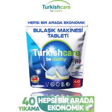 Turkishcare Hepsi Bir Arada 40 Yıkama Bulaşık Deterjanı Premium Tablet + Çok Amaçlı Leke Çıkarıcı Sprey 500 ml