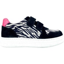 Tirenti Cırtlı Içi ve Dışı  Deri Kız Çocuk Spor Ayakkabı Siyah