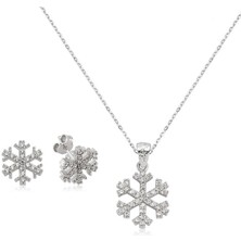 HS Demirci 925 Ayar Gümüş Kar Tanesi Set