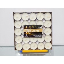 50'li Tealight Mum 50 Adet 2 Saat Yanan Beyaz & Kırmızı