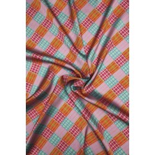 Sardo Kumaş Geometrik Desenli Dijital Baskılı Şifon Saten Kumaş / En 1,50  cm  - Elbise , Perde ve Kırlent