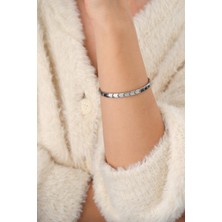 Kesmia Kadın Bileklik Italyan Charm Ince Silver Renkli Ince Ayarlanabilir Çelik Bileklik 4mm