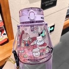 Lianying1 Büyük Göbek Dağı Büyük Kapasiteli Yüksek Sıcaklığa Dalı Su Dağı Kızlar Sevimli Spor Öğrencileri Taşınabilir Plastik Su Dağı 1300ML (Yurt Dışından)