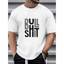 Woodroffe Erkek Bull Shıt Boğa Basklı T-Shirt Yeni Sezon Oversize Salaş