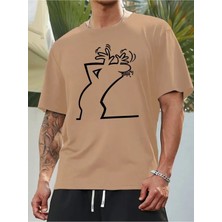 Woodroffe Ünisex Bay Meraklı Basklı T-Shirt Yeni Sezon Oversize Salaş