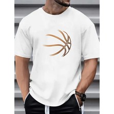 Woodroffe Erkek Basketbol Basklı T-Shirt Yeni Sezon Oversize Salaş