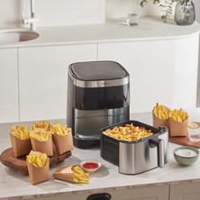 Karaca 10 Farklı Pişirme Fonksiyonlu 9L Aile Boyu Geniş Kapasiteli Inox Airfryer + Onerous Hassas Tartı Hediye