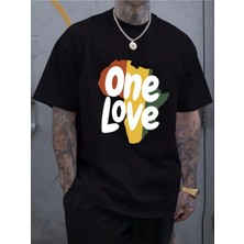 Woodroffe Erkek One Love Baskılı Oversize T-Shirt Salaş