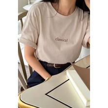 Unisex Classical Baskılı Oversize Tshirt