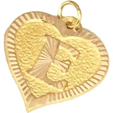 Nezihhan 0.25 Gram 14 Ayar E Harfi Kalp Kolye Ucu