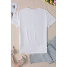 Woodroffe Kadın Hearts Baskılı Tasarım T-Shirt Oversize Salaş