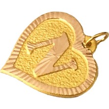 Nezihhan 0.25 Gram 14 Ayar N Harfi Kalp Kolye Ucu