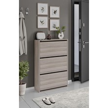 Ceha 3'lü Düşer Kapaklı Ahşap Ayakkabılık - Toledo