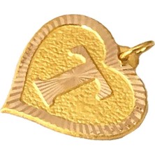 Nezihhan 0.25 Gram 14 Ayar T Harfi Kalp Kolye Ucu