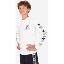 Olaian Çocuk Slim Fit Uzun Kollu UV Korumalı Tişört - Beyaz - 100