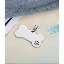 Truego Kişiye Özel Kemik Model Patili Çelik Kedi Köpek Künyesi
