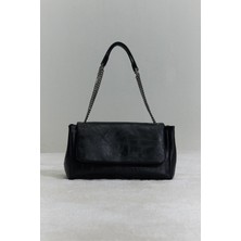 Suud Collection Siyah Milan Zincirli Deri Çanta