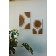 2'li Bohem Hasır Tablo Duvar Dekoru 40X60 / 35X50